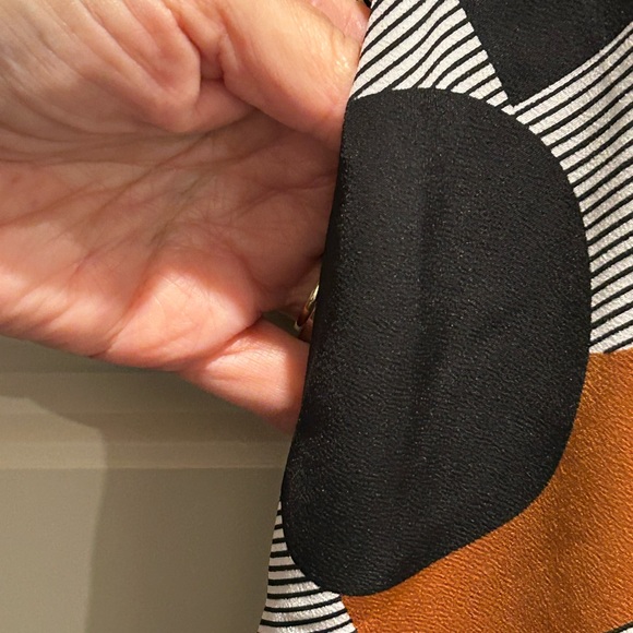 Karl Lagerfeld Asymmetrical Dress in Orange and Black - Picture 8 of 16